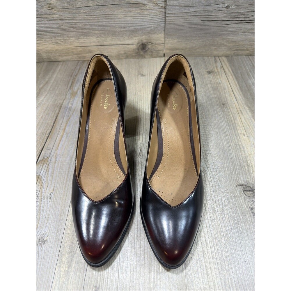 Clarks Artisan Kadri Leah Ox Blood Heels Pumps Size US 7.5 7 1/2